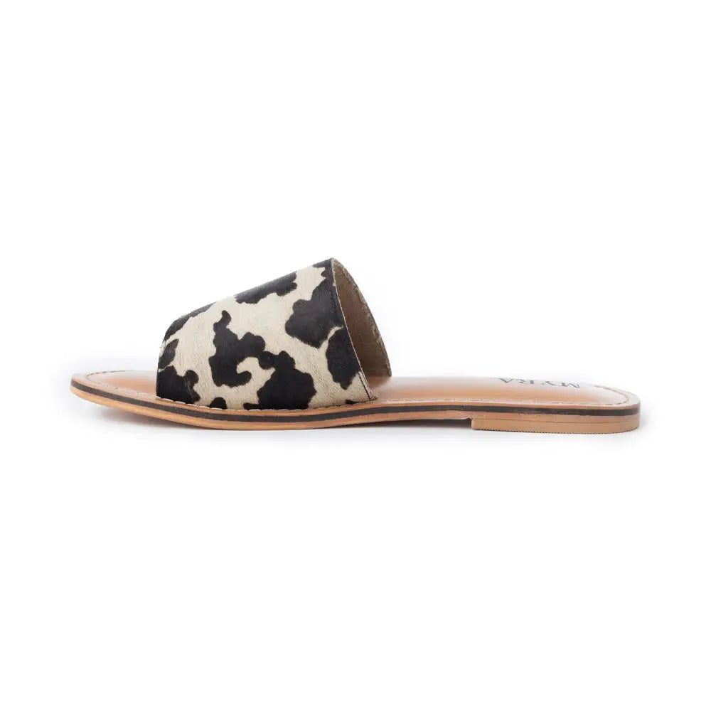 Myra Mojave Herd Hairon Leather Sandals in Creamhide White - Shoes