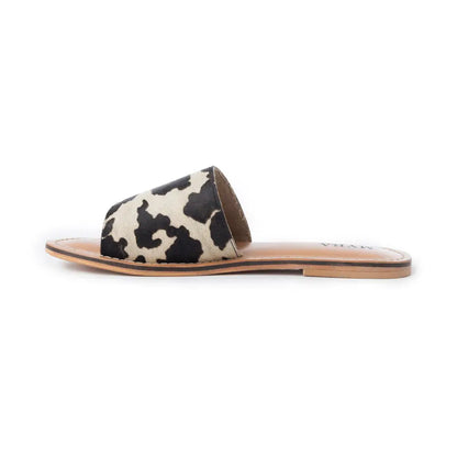 Myra Mojave Herd Hairon Leather Sandals in Creamhide White - Shoes