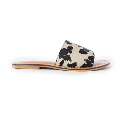 Myra Mojave Herd Hairon Leather Sandals in Creamhide White - Shoes