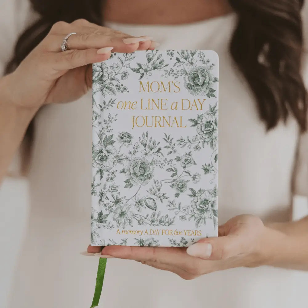 Mom’s One Line A Day Green Delft Leather Journal Notebooks