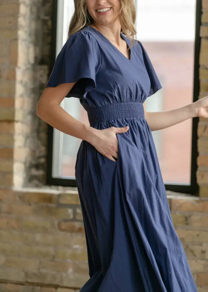 Montie Flutter Sleeve Maxi Dress IC Dresses