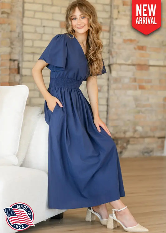 Montie Flutter Sleeve Maxi Dress IC Dresses