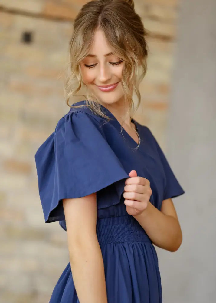 Montie Flutter Sleeve Maxi Dress IC Dresses