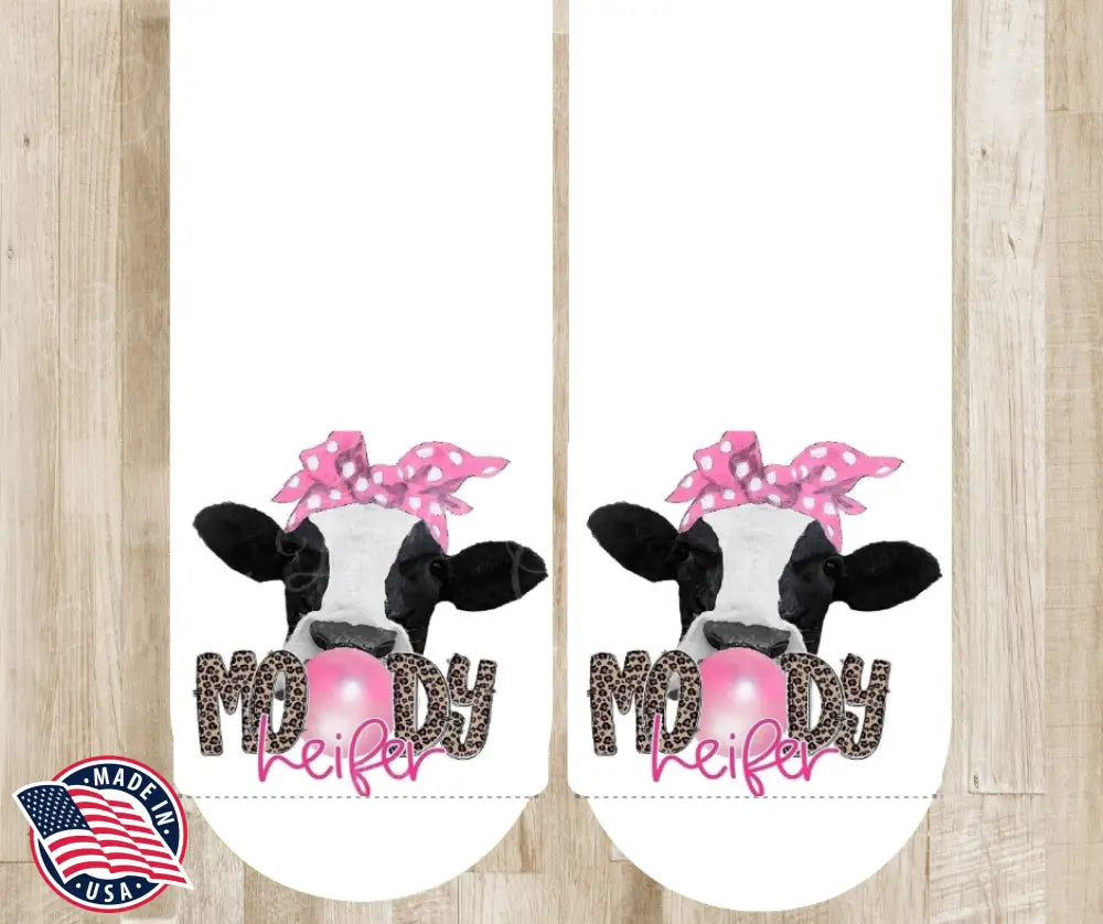 Moody Heifer Pink Socks