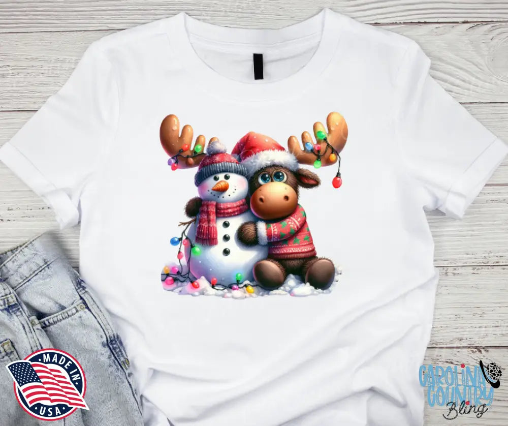 Moose Hugs – White Small / Short Shirt