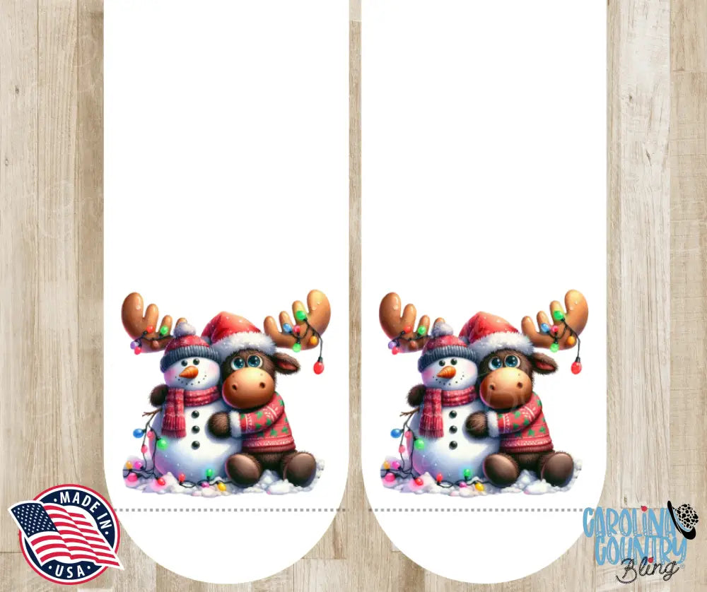 Moose Hugs – White Socks