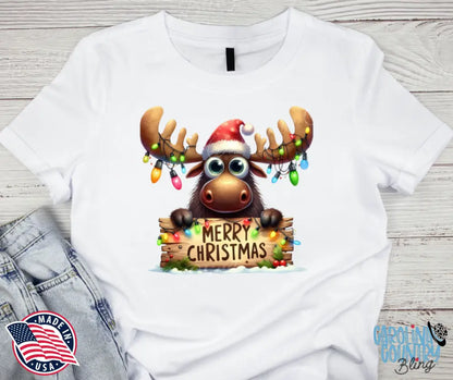 Moosey Christmas – White Small / Short Shirt