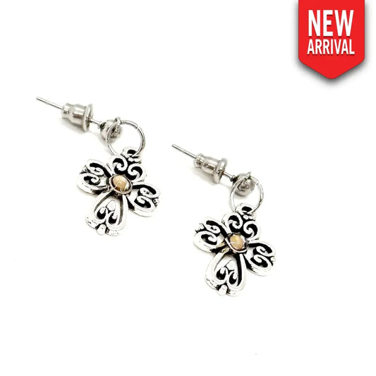 Mustard Seed Silvertone Small Cross Earrings Mustard Seed Jewelry Matthew 17 20 Christian Jewelry Bible Verse Gift