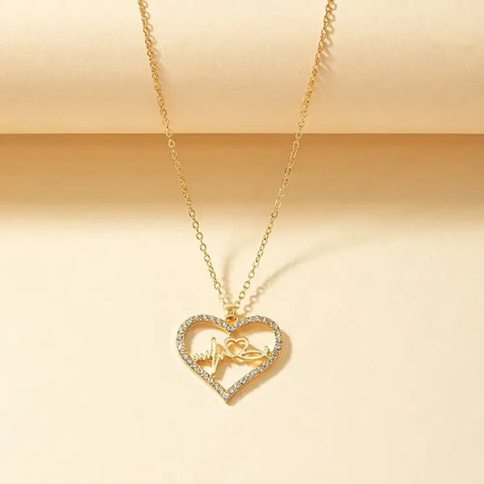 My Heart Beats Gold Necklace