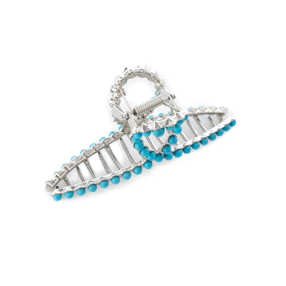 Myra Azure Arc Hair Clip in Cerulean Blue - Cerulean Blue - Jewelry