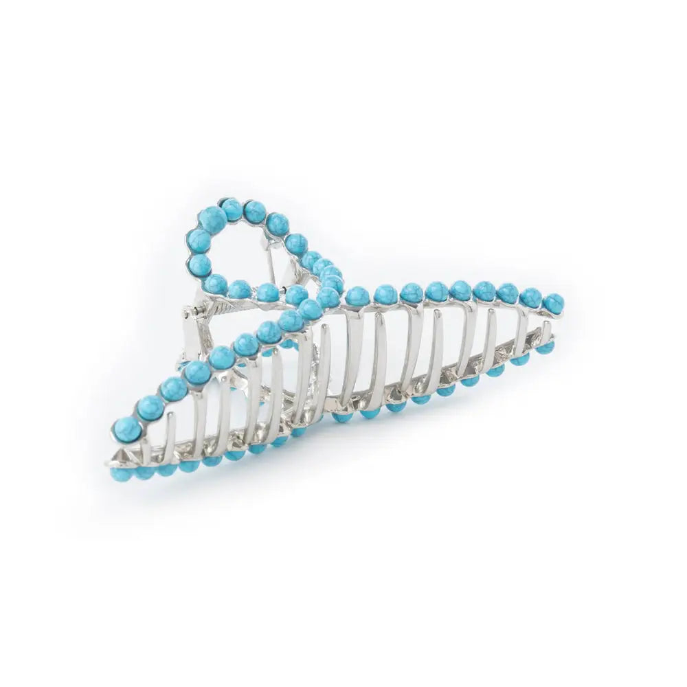 Myra Azure Arc Hair Clip in Cerulean Blue - Cerulean Blue - Jewelry