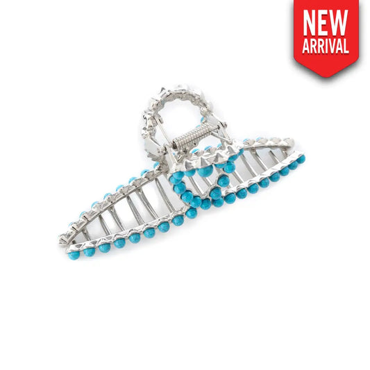 Myra Azure Arc Hair Clip in Cerulean Blue - Cerulean Blue - Jewelry