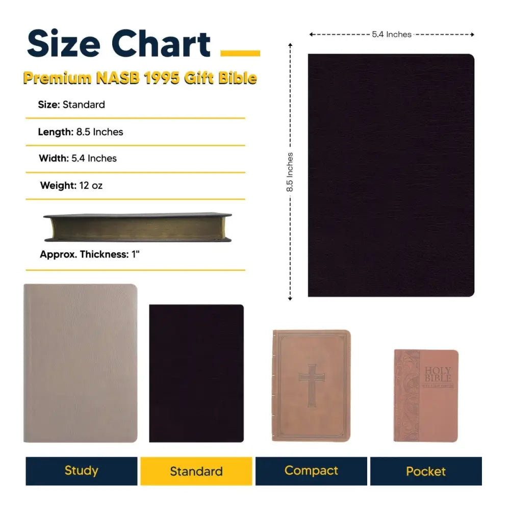NASB Standard Size Thinline Holy Bible Small Print - Black Bible