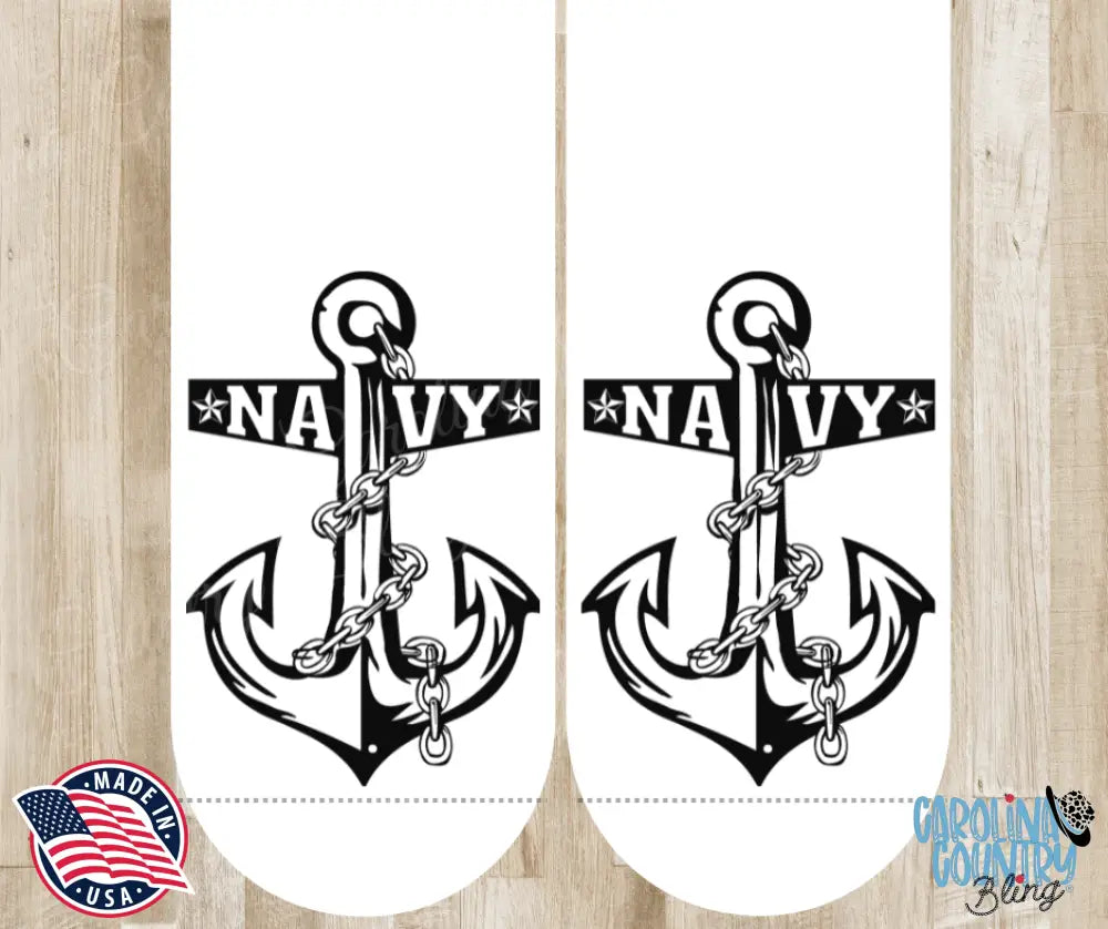 Navy Proud – Black Socks