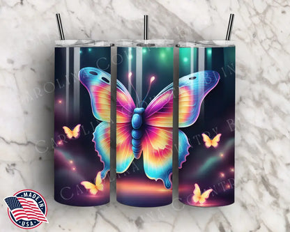 Neon Butterfly Multi Tumbler