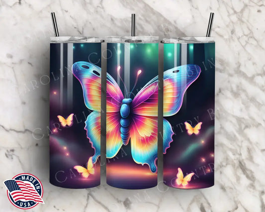 Neon Butterfly Multi Tumbler