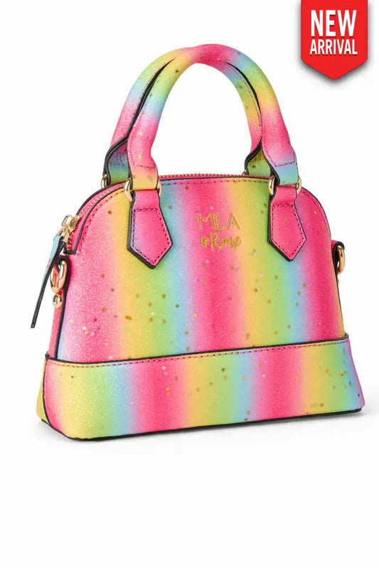 Neon Rainbow Glitter Girl’s Crossbody Purse - Purse
