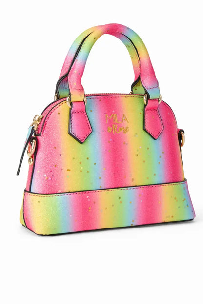 Neon Rainbow Glitter Girl’s Crossbody Purse - Purse