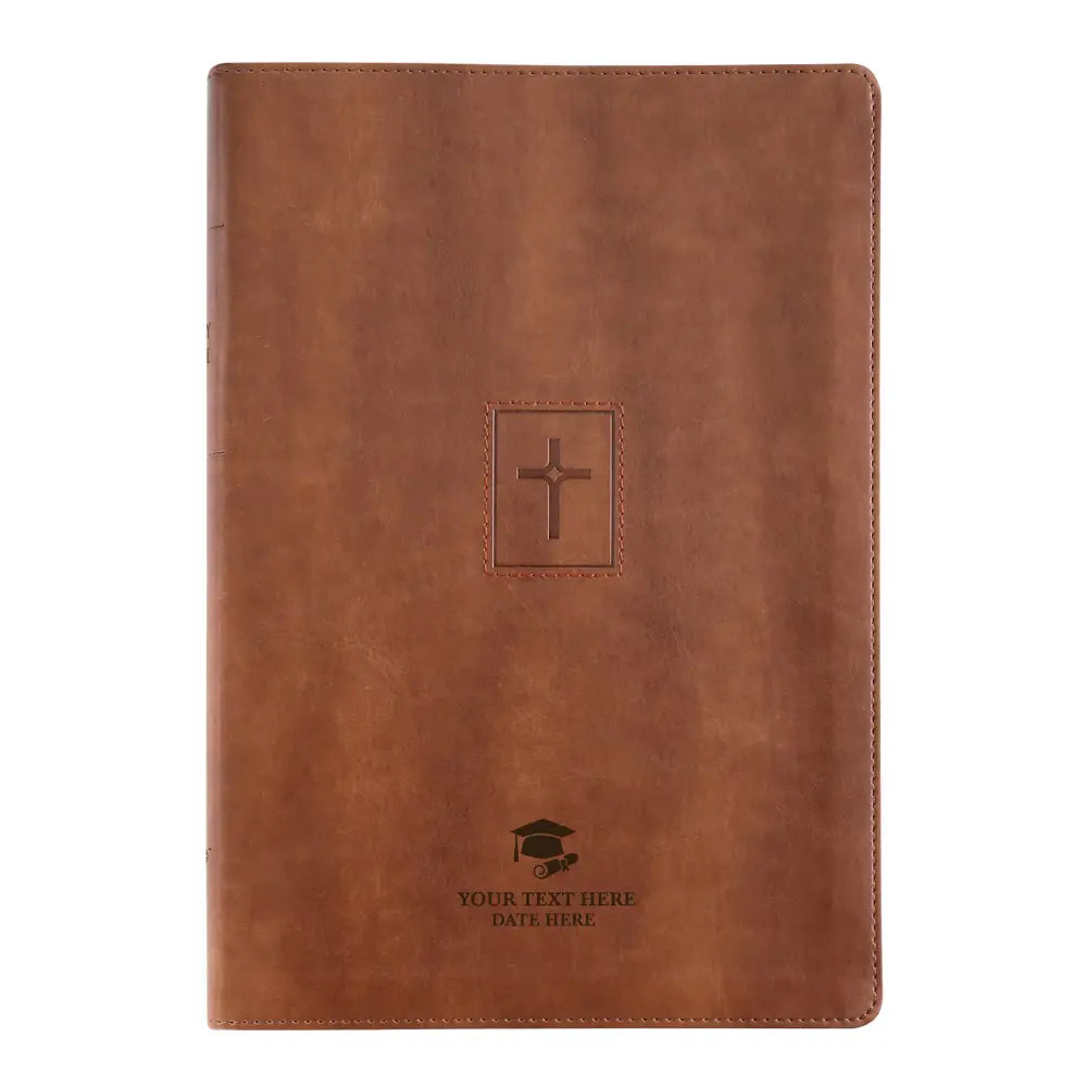NIV Brown Standard Size Thinline Holy Bible Large Print - Graduation