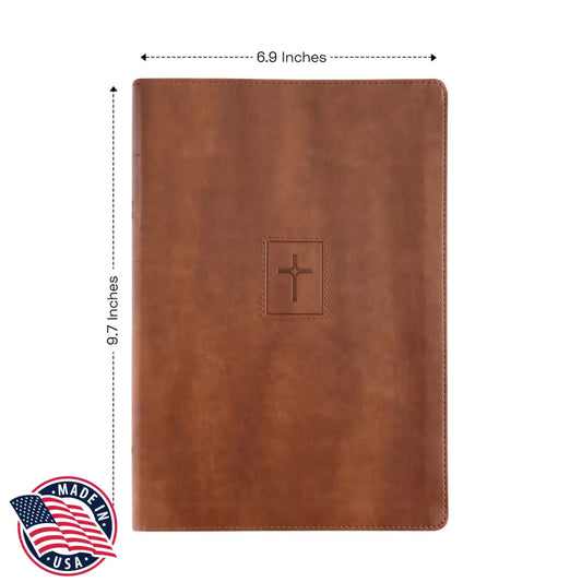 NIV Standard Size Thinline Holy Bible Large Print Brown Bible