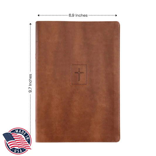 NIV Standard Size Thinline Holy Bible Large Print Brown Bible