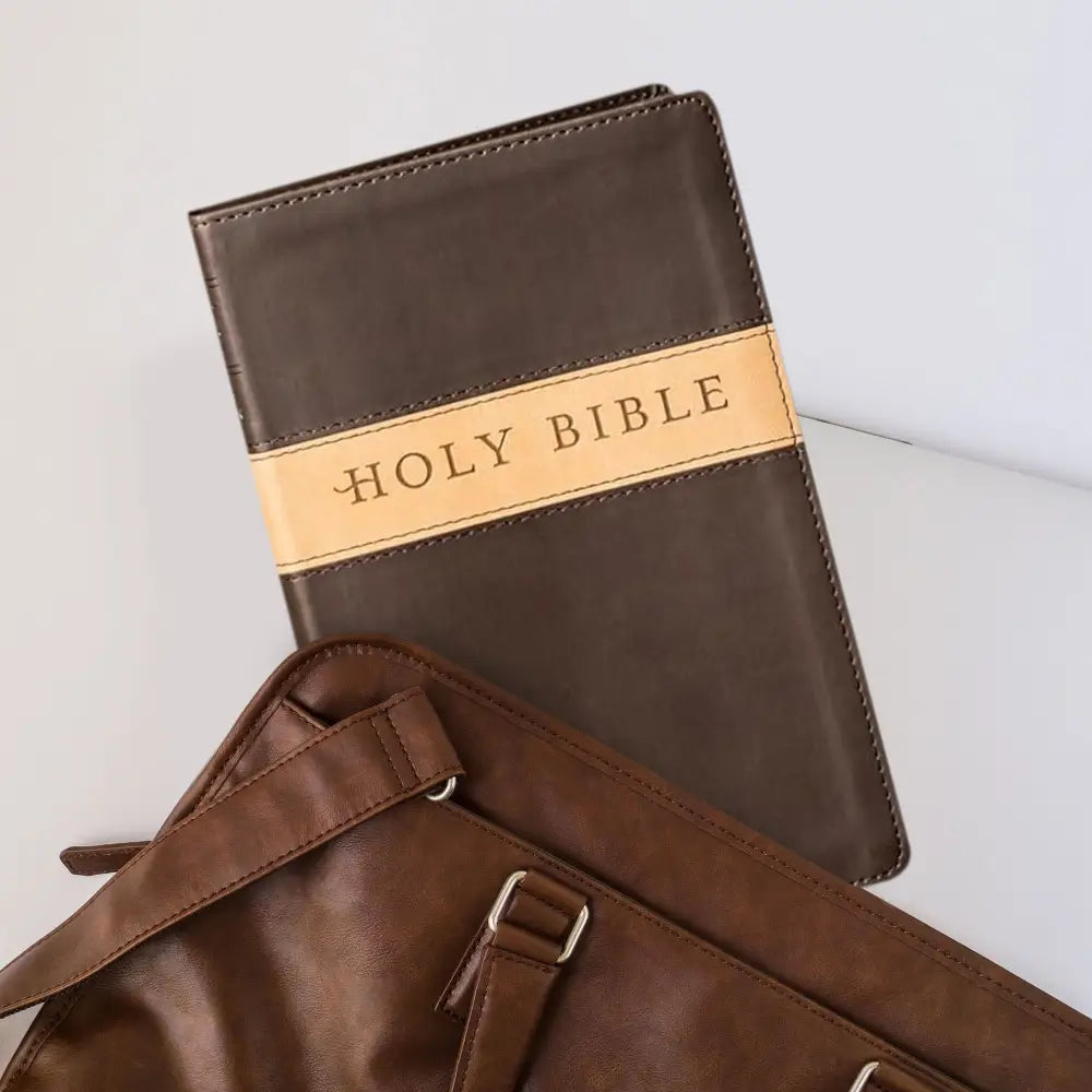 NLT Brown Tan Standard Size Holy Bible Small Print