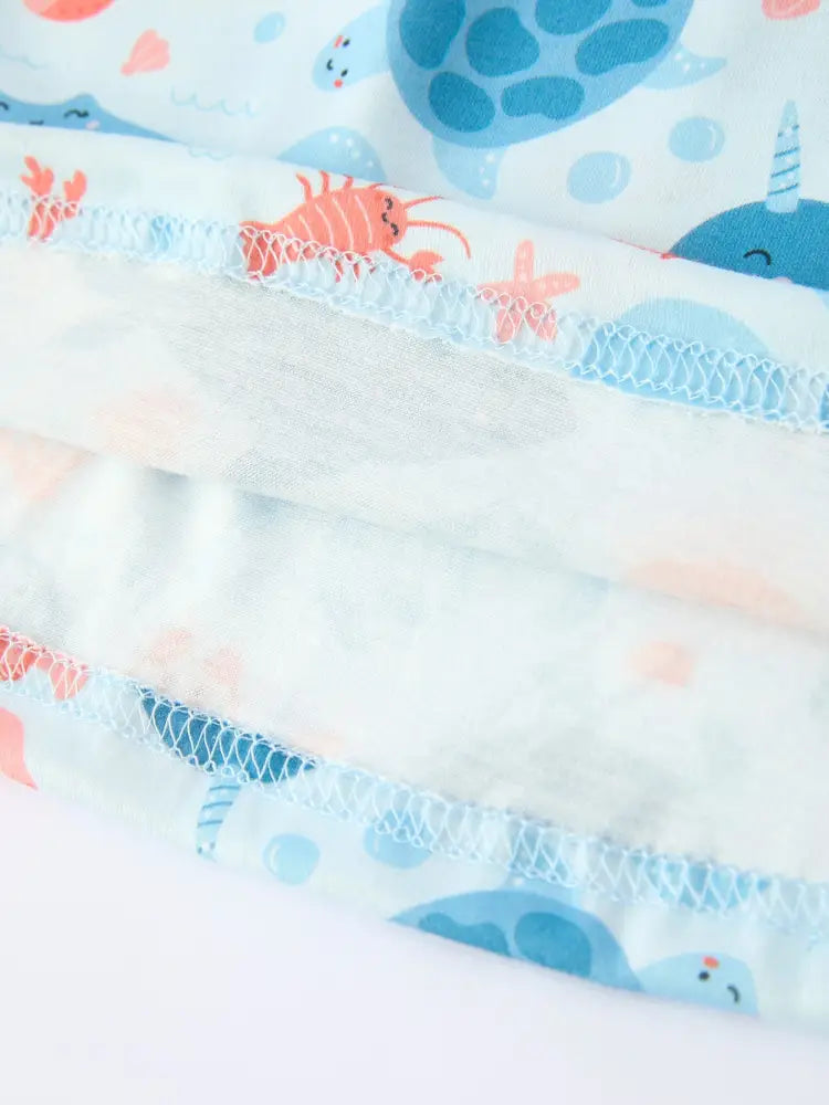 Marine Animal Embroidered Girls Dress Dress