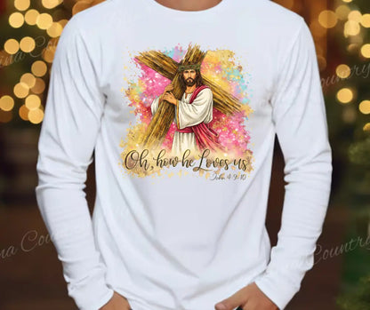 Oh How He Loves Us - Multi Small / Long Shirt
