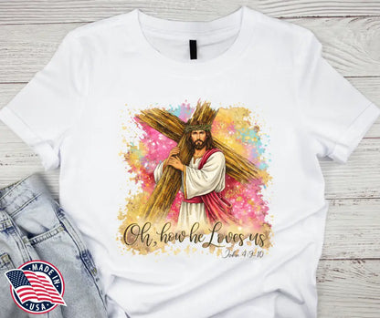 Oh How He Loves Us - Multi Small / Short Shirt