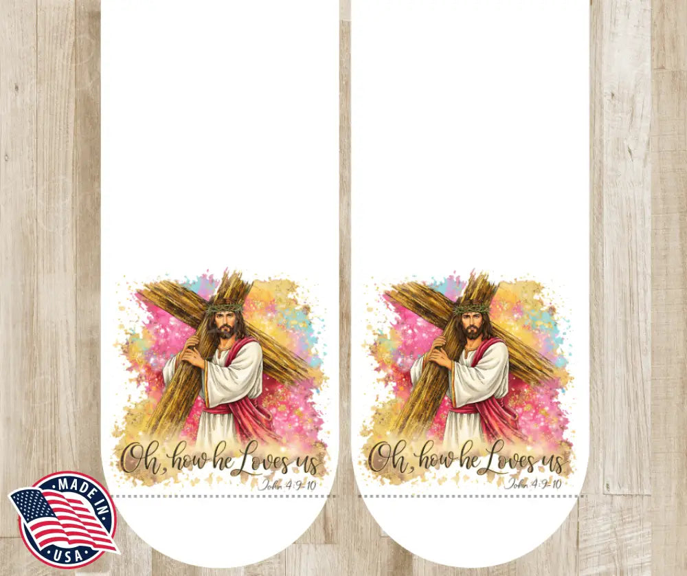 Oh How He Loves Us - Multi Socks