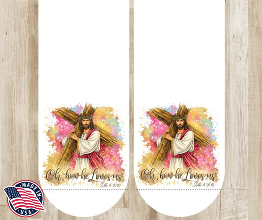 Oh How He Loves Us - Multi Socks