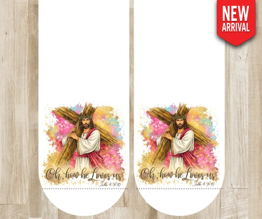 Oh How He Loves Us - Multi Socks