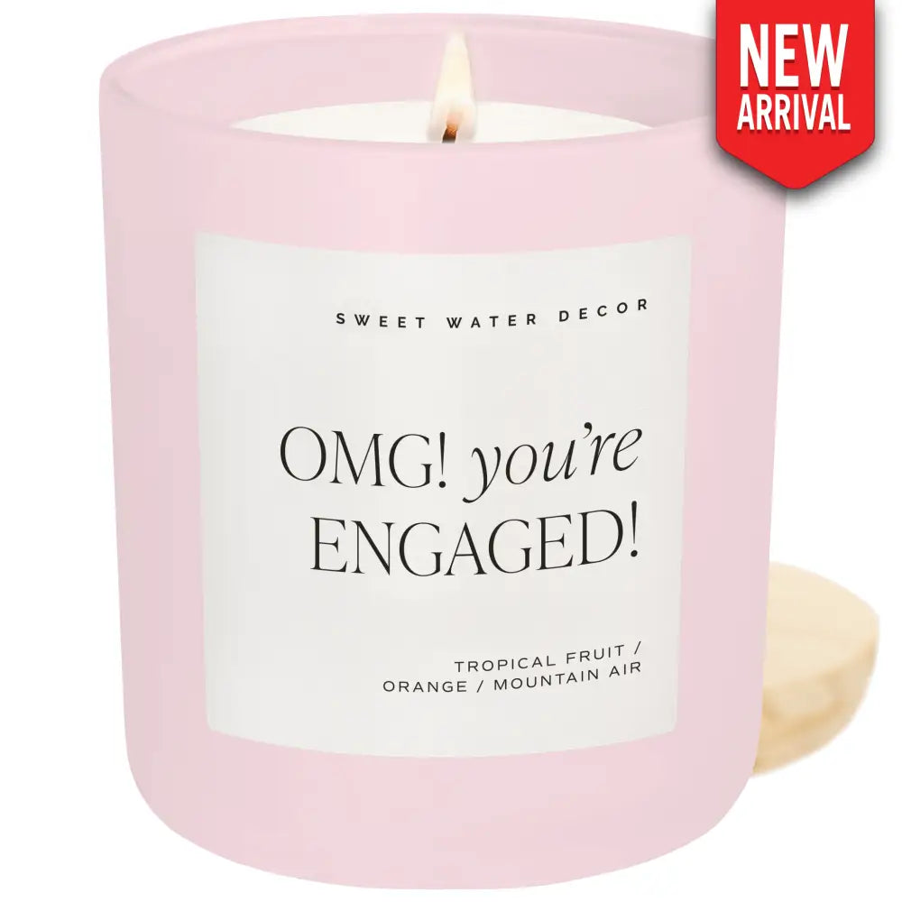 Omg! You’re Engaged! Soy Candle - Pink Matte Jar - 15 oz - Candles