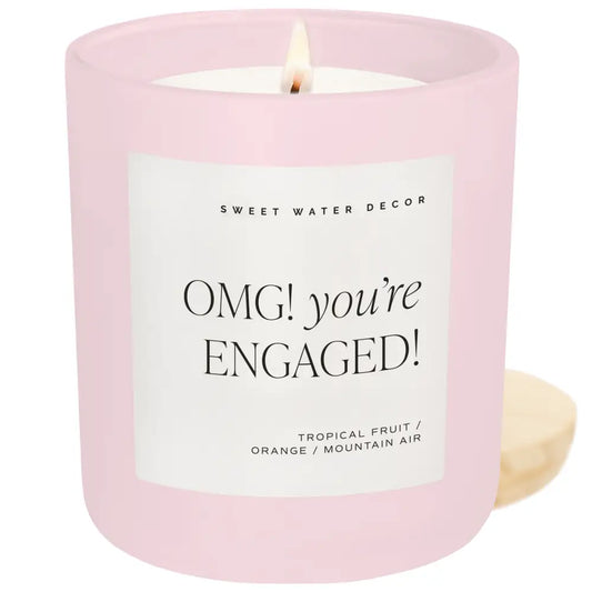 Omg! You’re Engaged! Soy Candle - Pink Matte Jar - 15 oz - Candles