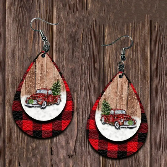 On The Farm For Christmas – Red Earrings