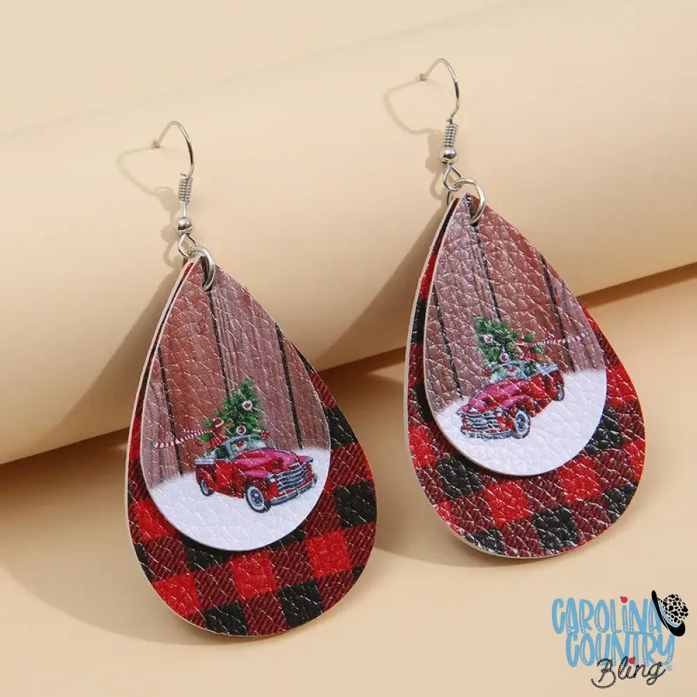 On The Farm For Christmas – Red Earrings