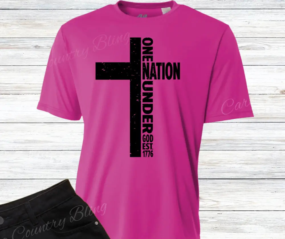 One Nation - Multi Small / Short / Fuchsia Shirt