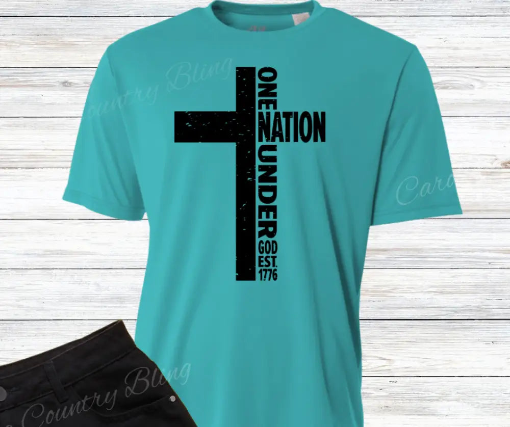 One Nation - Multi Small / Short / Teal Shirt