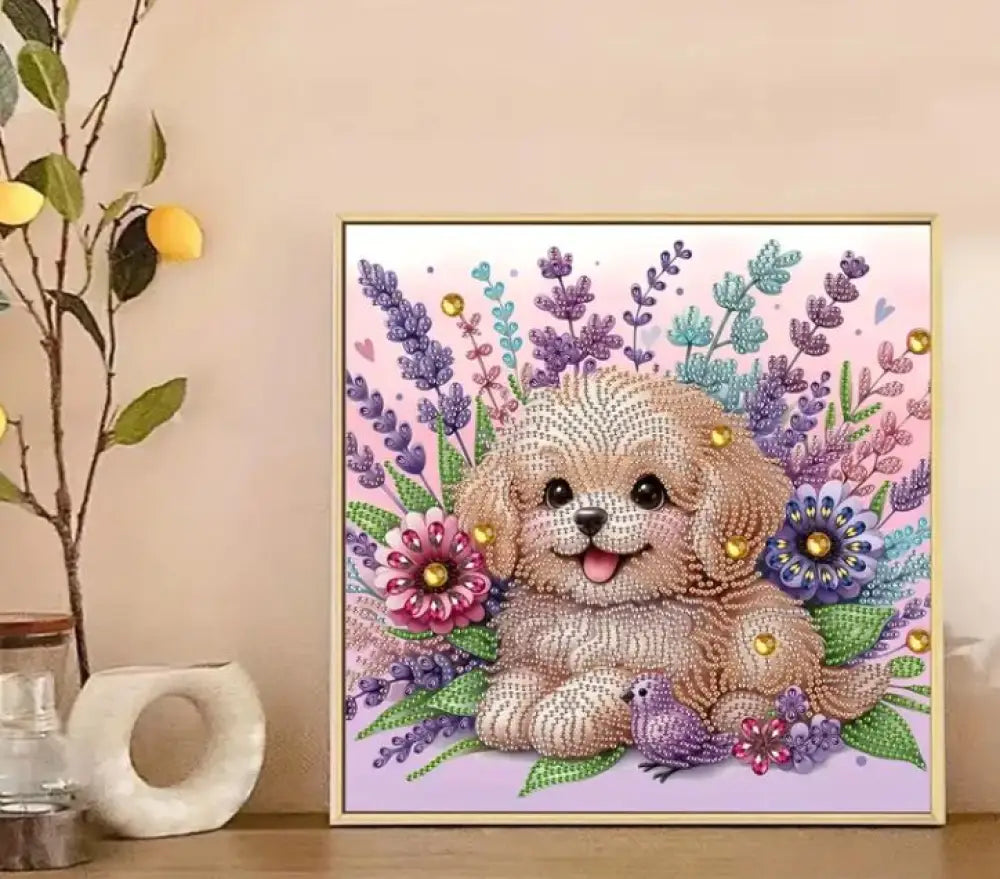 Partial Diamond Art Puppy - arts & Craft kits