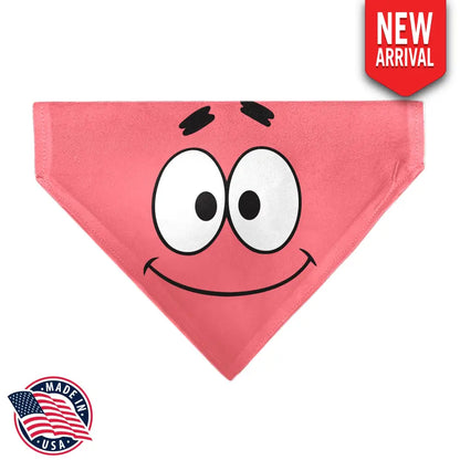 Pet Bandana - SpongeBob SquarePants Patrick Star Face Close-Up Pink Pet Bandanas