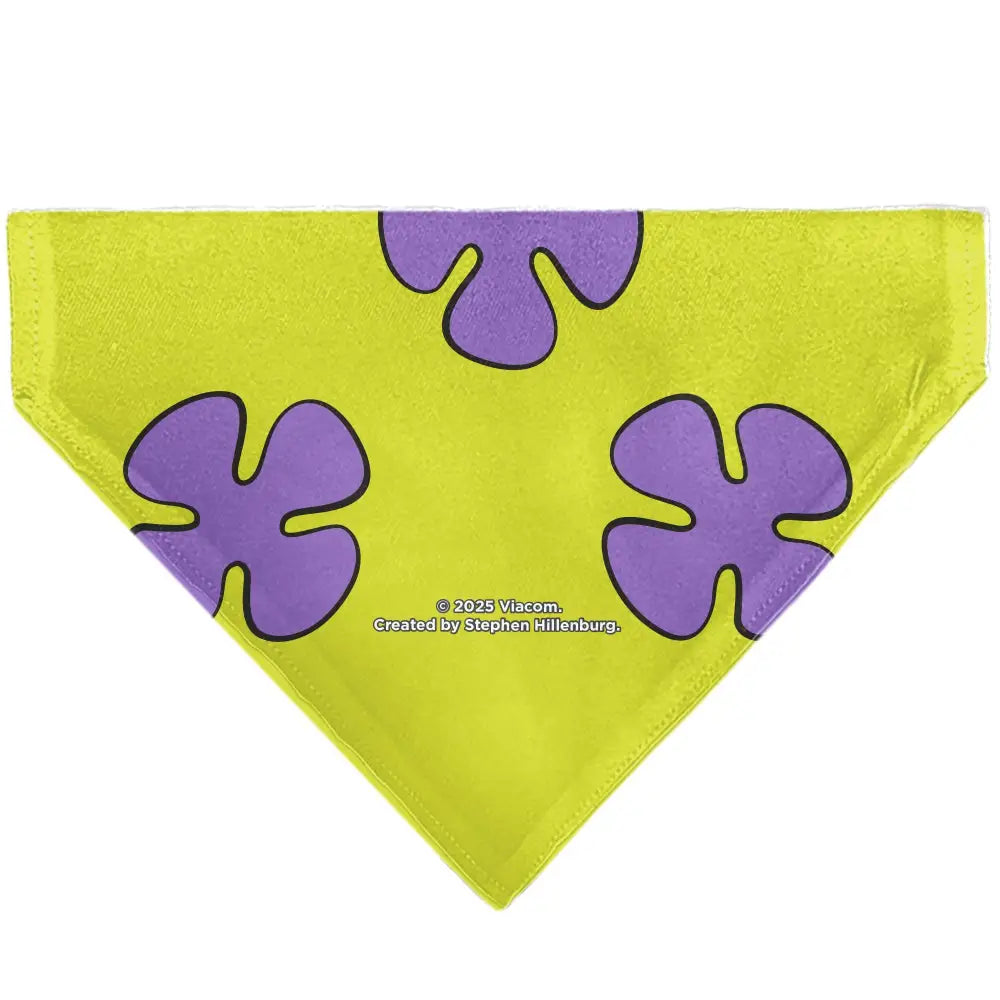 Pet Bandana - Patrick Star Shorts Flower Icon Green/Lavender - Pet Bandanas