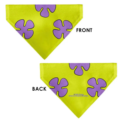 Pet Bandana - Patrick Star Shorts Flower Icon Green/Lavender - Pet Bandanas