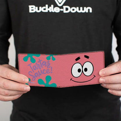 Bi-Fold Wallet - SpongeBob SquarePants Patrick Star TARTAR SAUCE Face Close-Up Pink Bi-Fold Wallets
