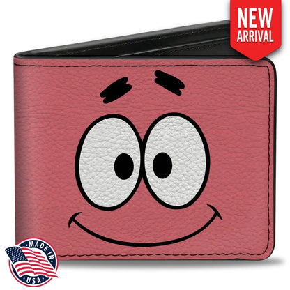 Bi-Fold Wallet - SpongeBob SquarePants Patrick Star TARTAR SAUCE Face Close-Up Pink Bi-Fold Wallets