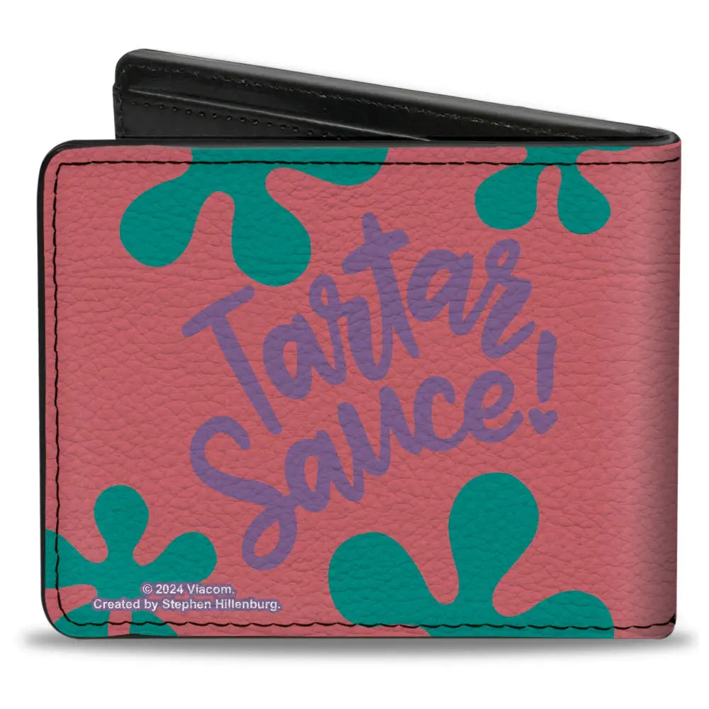 Bi-Fold Wallet - SpongeBob SquarePants Patrick Star TARTAR SAUCE Face Close-Up Pink Bi-Fold Wallets