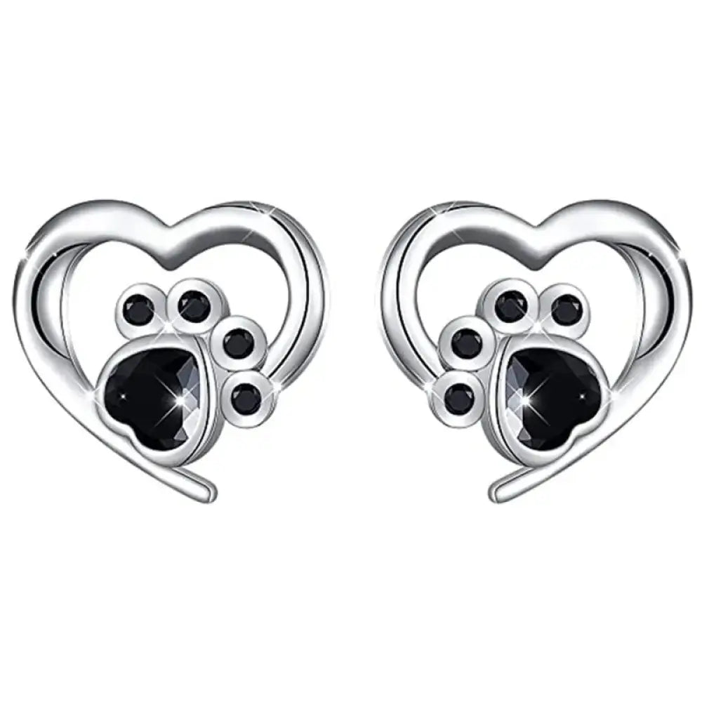 Paw-fect Love – Black Earrings