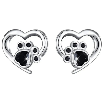 Paw-fect Love – Black Earrings