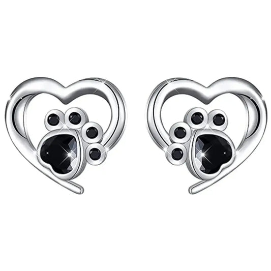 Paw-fect Love – Black Earrings