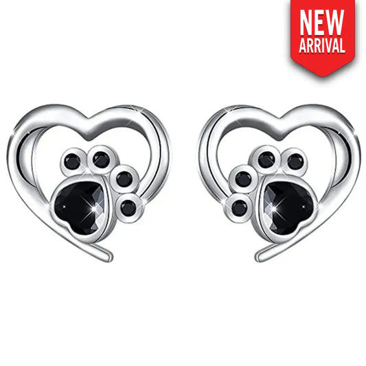 Paw-fect Love – Black Earrings