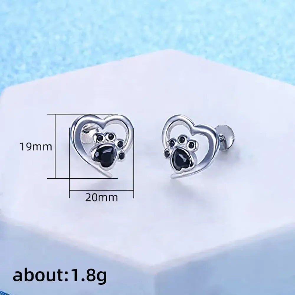 Paw-fect Love – Black Earrings